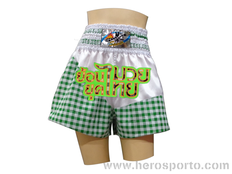 Patrick's Day Irish Plaid Print Muay Thai Boxing Shorts
